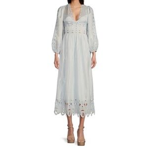 🆕 Chelsea & violent  Crepe Cut Out Long Sleeve Drop Waist Dress.